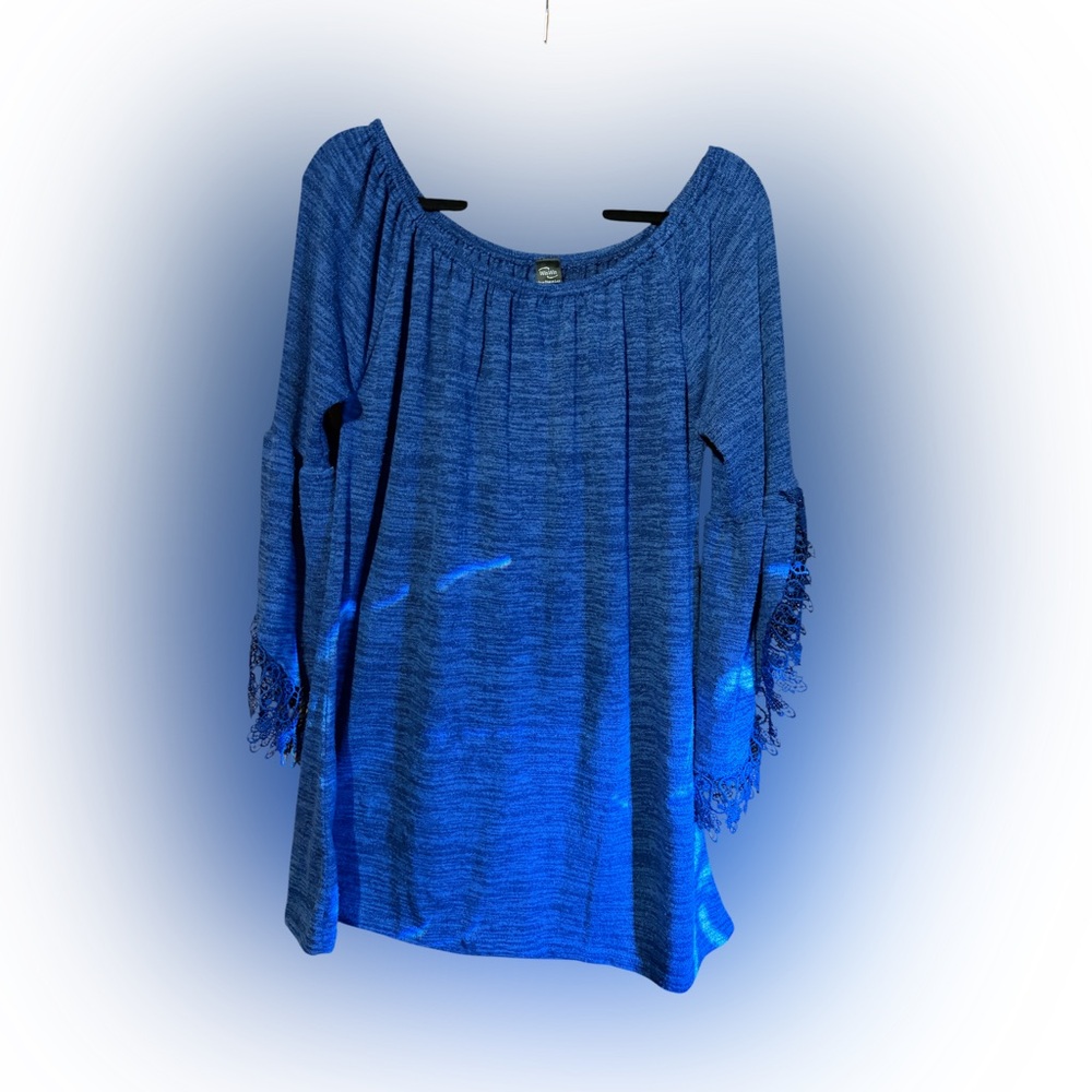 Win Win Blue Lace Sleeve Blouse – Boho Charm Meets Everyday Comfort!